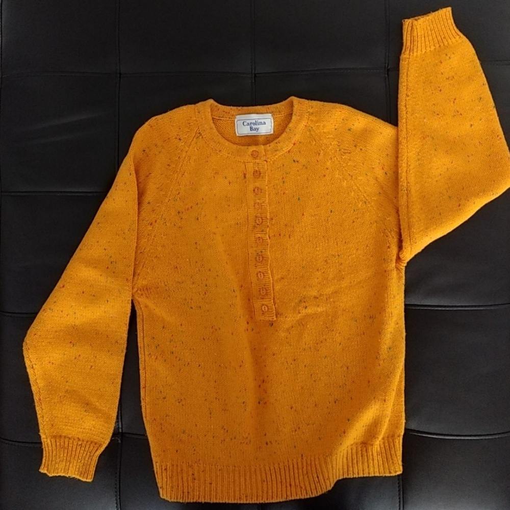 Mustard yellow funfetti fall sweater
